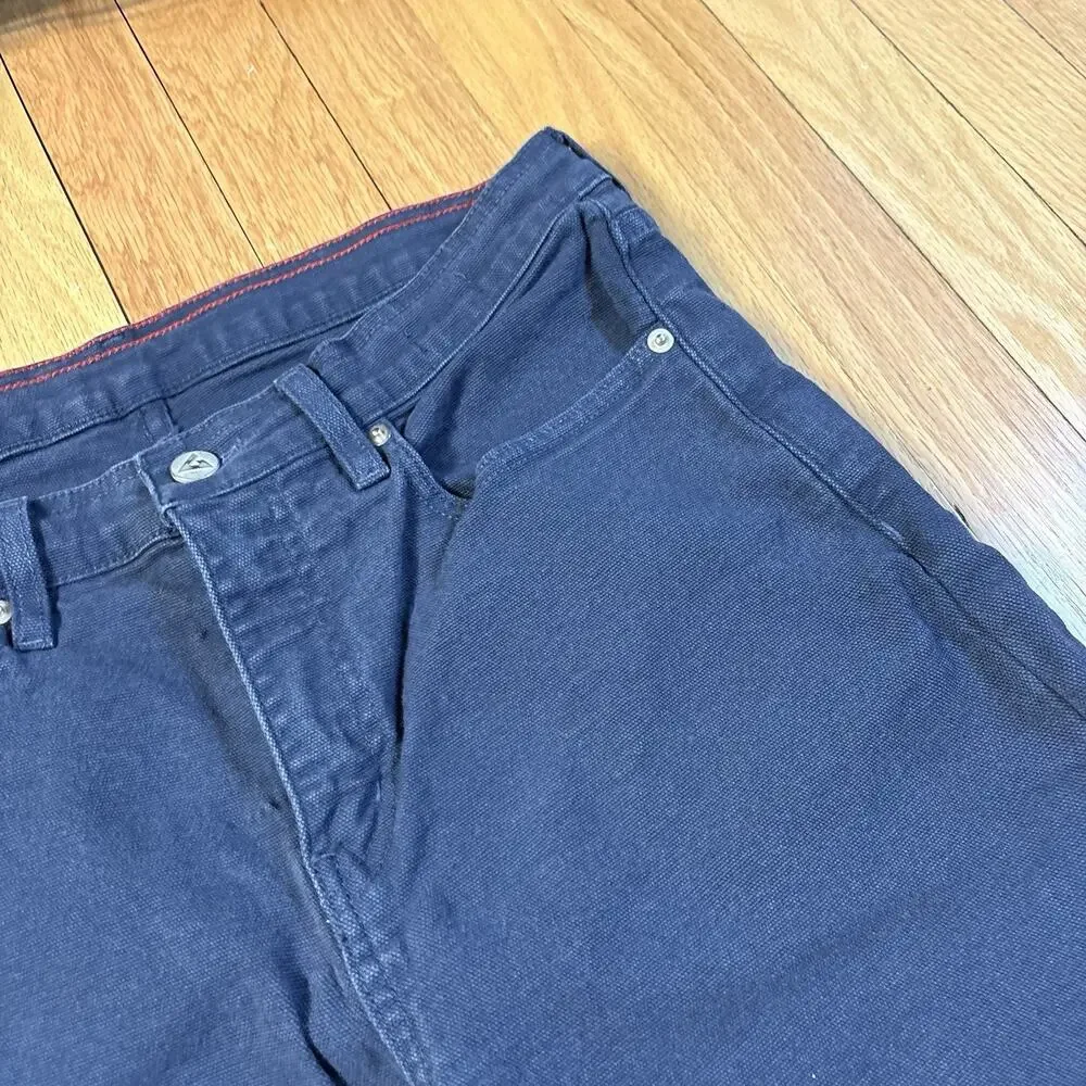American Giant Roughneck Canvas Pants Navy Blue 32x32 (Fits 31x30) Straight USA